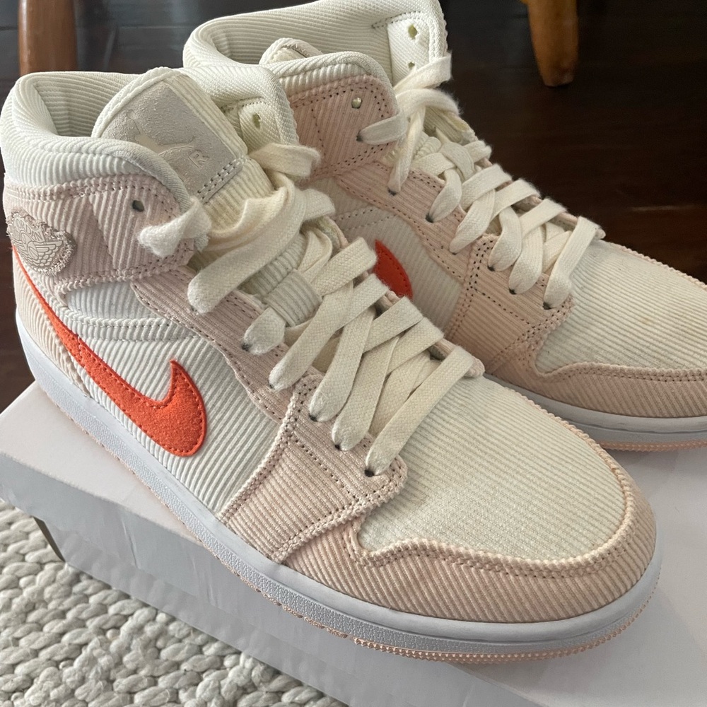Nike Air Jordan Peach High-Tops with Orange Swoosh